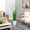 5ft. Wheat Grass Artificial Plant in White Metal Planter